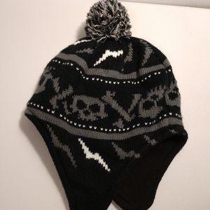 Old Navy Skulls Black Large Winter Cap